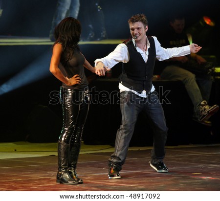 BEIJING - MARCH 17: Nick Carter of the Backstreet Boys performs on stage during \