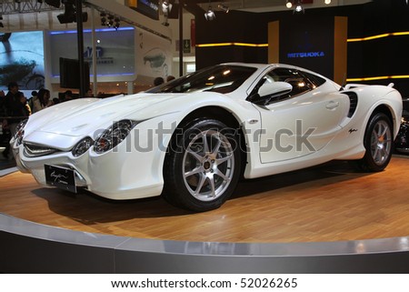 stock photo BEIJING APRIL 29 A Mitsuoka Orochi is on display at the