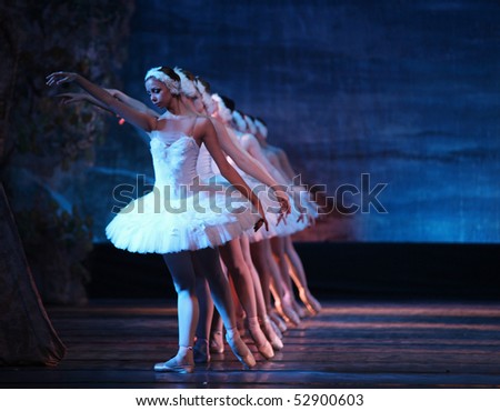 BEIJING - DECEMBER 28: Russian Royal Ballet dancers perform Swan Lake ballet at Beijing Exhibition Theatre on December 28, 2009 in Beijing; China.