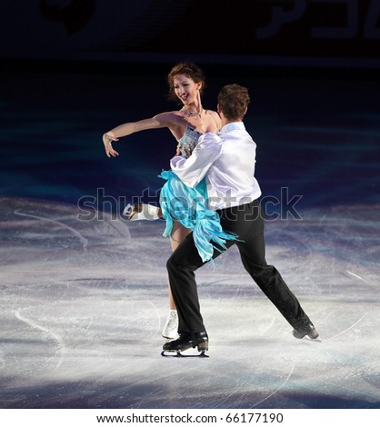 BEIJING-NOV 7: Nora Hoffmann and Maxim Zavozin of Hungary perform in the Gala Exhibition event of the SAMSUNG Cup of China ISU Grand Prix of Figure Skating 2010 on Nov 7, 2010 in Beijing, China.