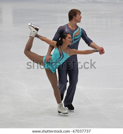 BEIJING-DEC 11: Anna Silaeva and Artur Minchuk of Russia perform in the Junior Pairs-Free Skating event of the ISU Grand Prix of Figure Skating Final on Dec 11, 2010 in Beijing, China.