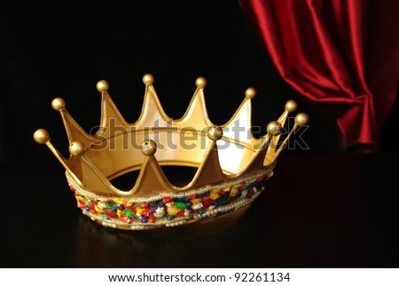Crown on black with drapery