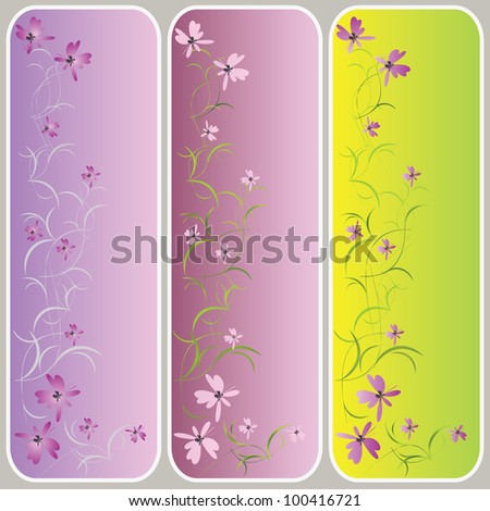 Vertical banners with floral pattern