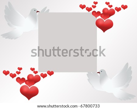 stock photo Wedding card invitation with two white doves