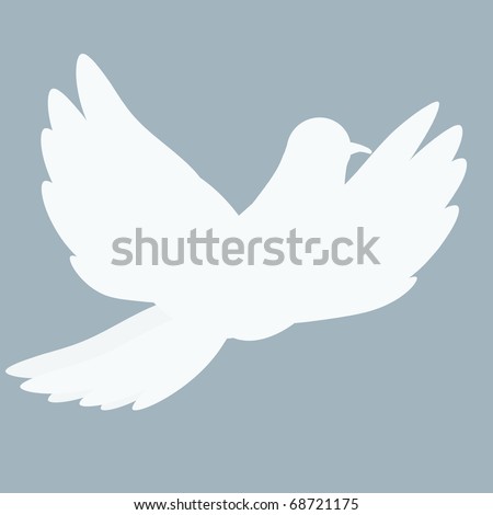 stock photo Silhouette of white dove