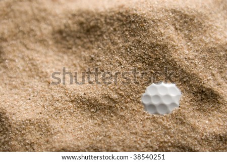 golf ball in sand trap