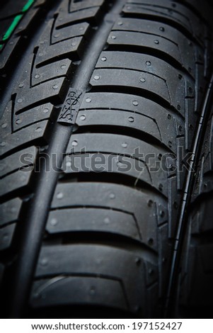 New tire. Detail of brand new tire isolated