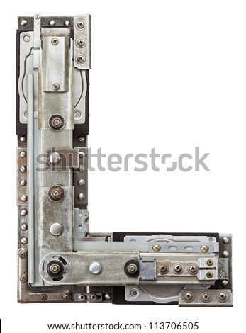 Industrial metal alphabet letter L Industrial metal alphabet letter L