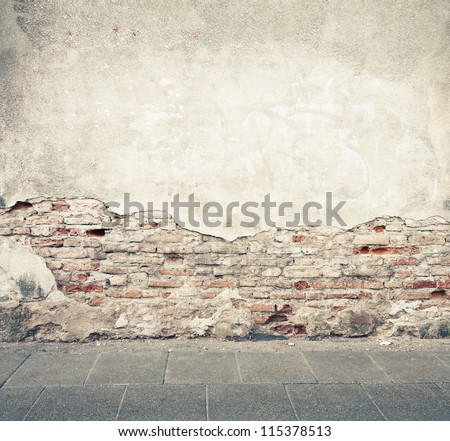 Aged Street Wall Background, Texture