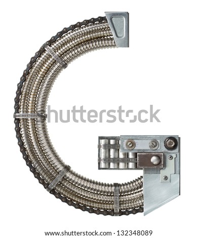 Industrial metal alphabet letter G Industrial metal alphabet letter G