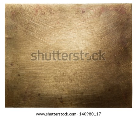 Brass Plate Texture, Old Metal Background.