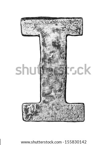 Metal Alloy Alphabet Letter I