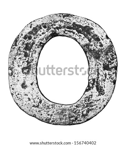 Metal alloy alphabet letter O