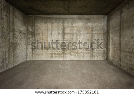 Empty room with concrete walls and floor.
