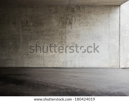 Urban background. Empty concrete wall and floor.