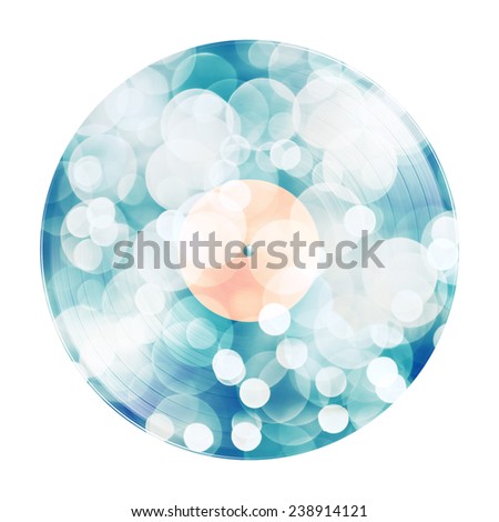 Music background made of vinyl record and abstract bubble texture