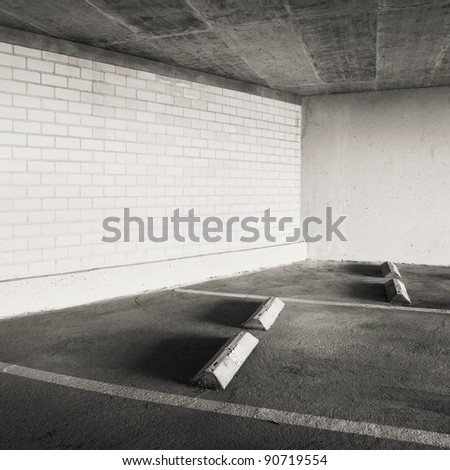 Empty parking lot area, can be used as urban background