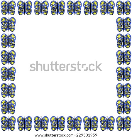 Blue-Yellow-White Butterfly Pattern Frame