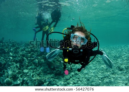 female scuba diver