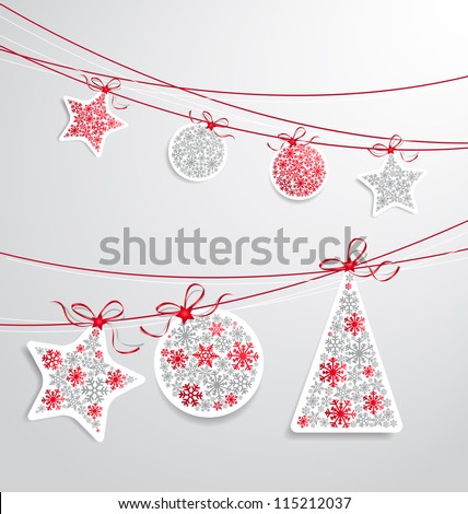 Christmas label set with ribbons Christmas label set with ribbons