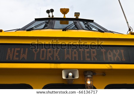 Front LED-sign of New York Water Taxi