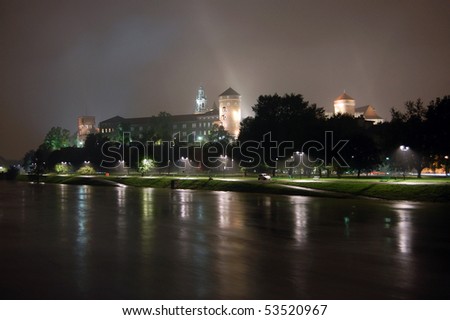 KRAKOW, POLAND - MAY 19: Poland under water. Floods in Krakow. Level of Wisla (Vistula) river has reached a record of 9.56m. Some areas of the city are islands. May 19, 2010 in Krakow, Poland