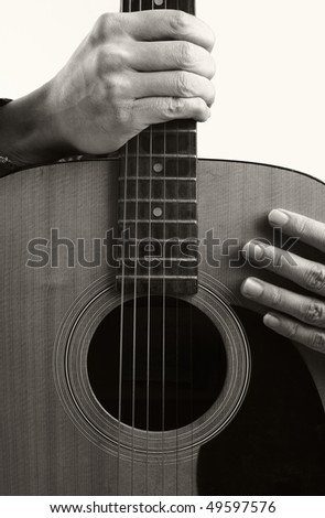 guitar and hand