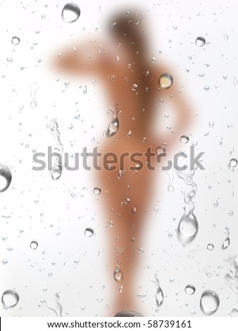 girl in the shower for the misted glass