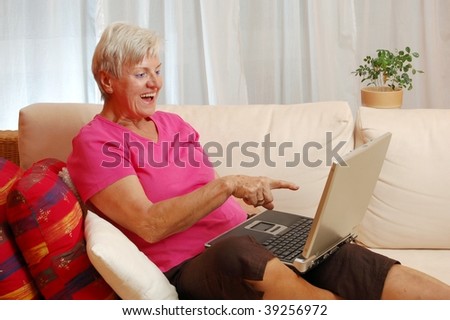 Elderly Lady with Laptop