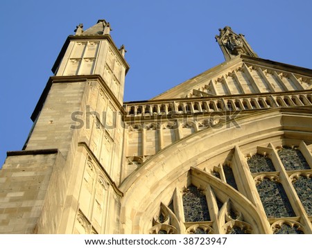 Detail of stonework on Winchester Cathedral