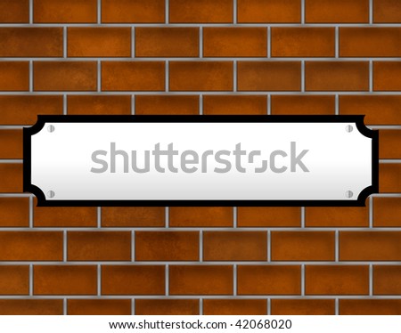 Blank street sign on brick wall - Add your own road name