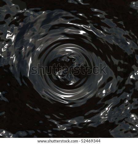 Black swirling oil draining away