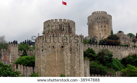 Defense wall and Castle on the banks of river Bosphorus