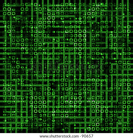 Computer generated circuit board pattern.