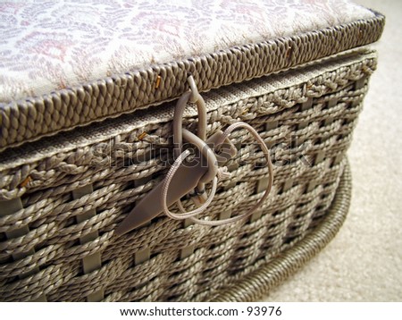Sewing basket up close.