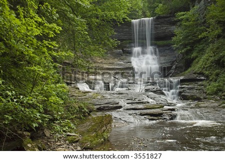 Angel Falls is a well hidden gem in the central New York area.  Framed with the beautiful green colors of spring that just add to the beauty of the scene.  One of many waterfalls in my collection.