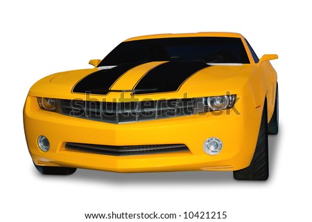 Sport Cars on Brand New Yellow Sports Car With Classic Retro Styling  Isolated On A