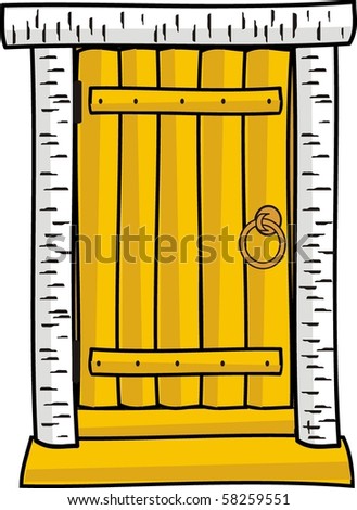 Vector Illustration - Wooden Door - Cartoon Style - 58259551 : Shutterstock
