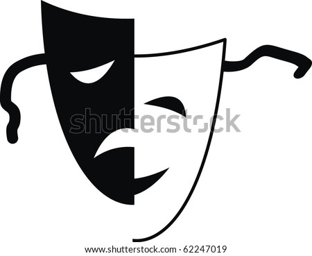 theatre mask clipart. Vector theatrical masks