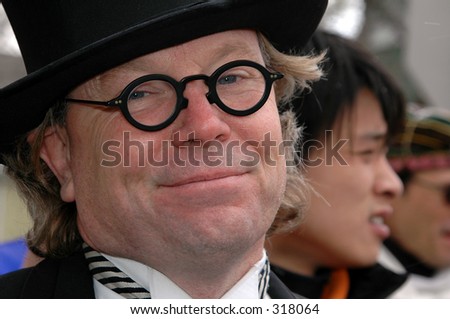 top hat cat. stock photo : Fat Cat with Top