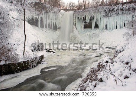 Minnehaha Falls, Minneapolis, Minnesota in winter