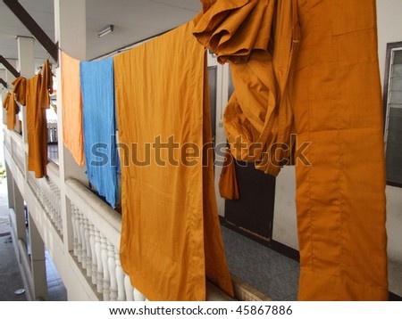 Buddhist monk robes Bangkok, Thailand.