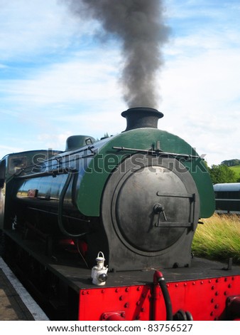 Steam train in Yorkshire, England.