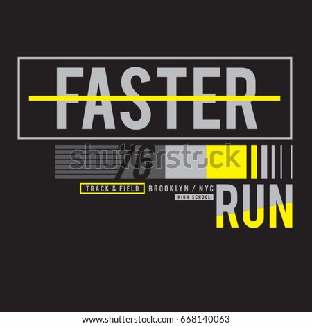 Athletic sport run typography, tee shirt graphics, vectors