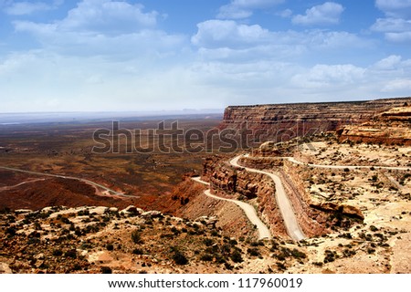 A winding dirt road through the red rocks of Utah