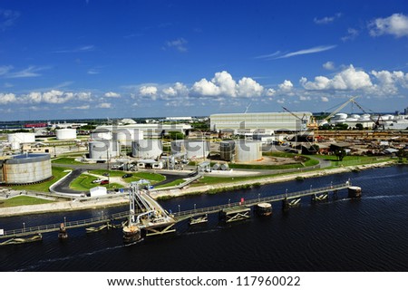 The industrial side of the port of tampa, Florida