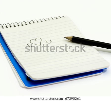small notebook with a love I Love You Notebook. small notebook with a love