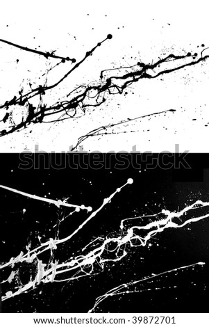 2 ink splashes (black on white and white on black background)