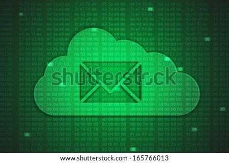 hex codes cloud background with mail, creative idea