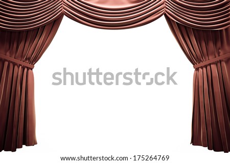 Red Closed Curtain In A Theater